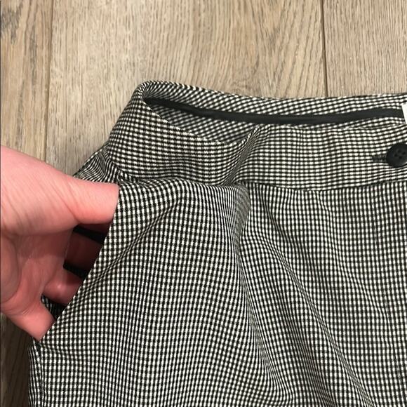 Chico's Black White Gingham Houndstooth Wide Leg Pants Capris Career Size 2/12 - Picture 3 of 8